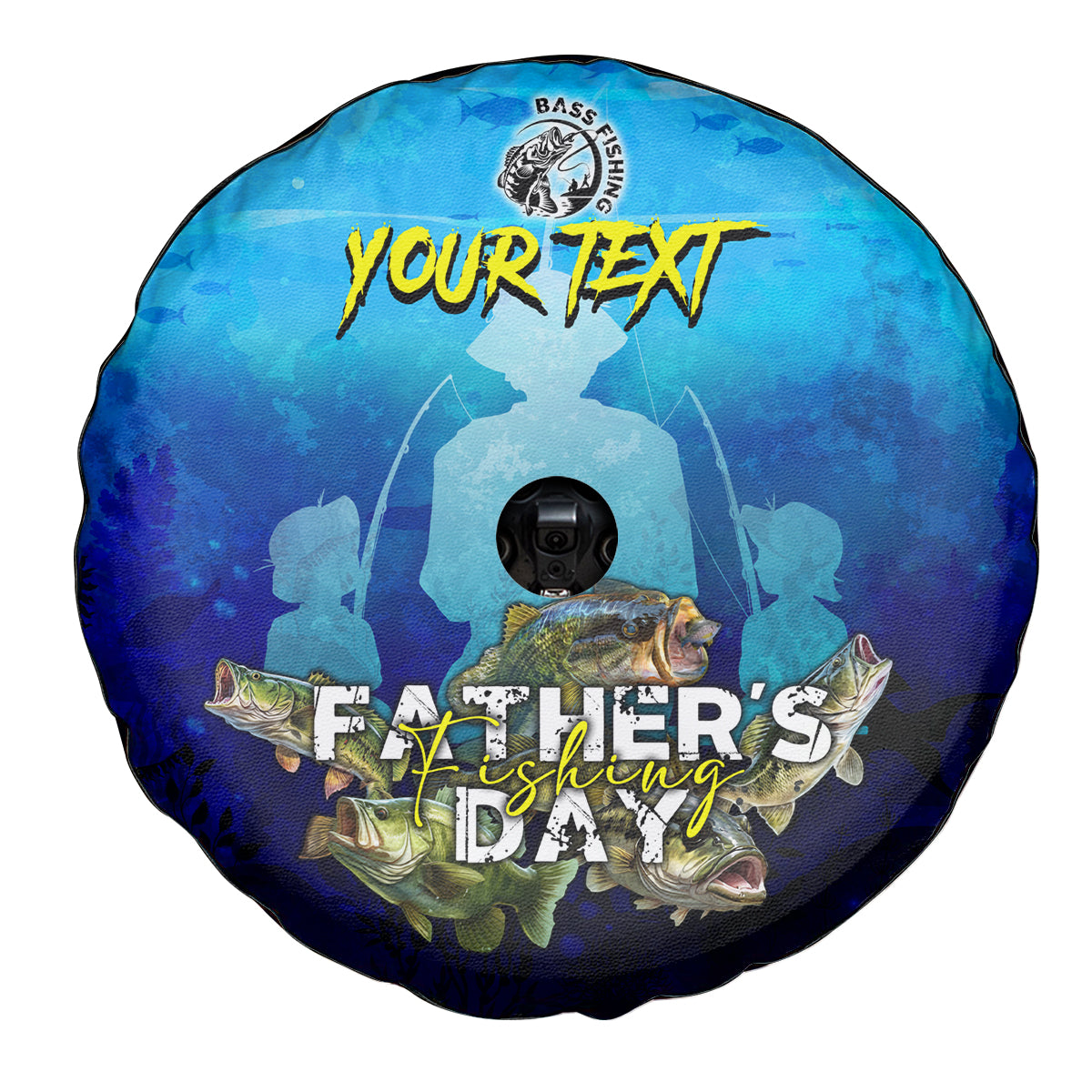 Personalized Father's Day Bass Fishing Spare Tire Cover Son and Daughter - Wonder Print Shop