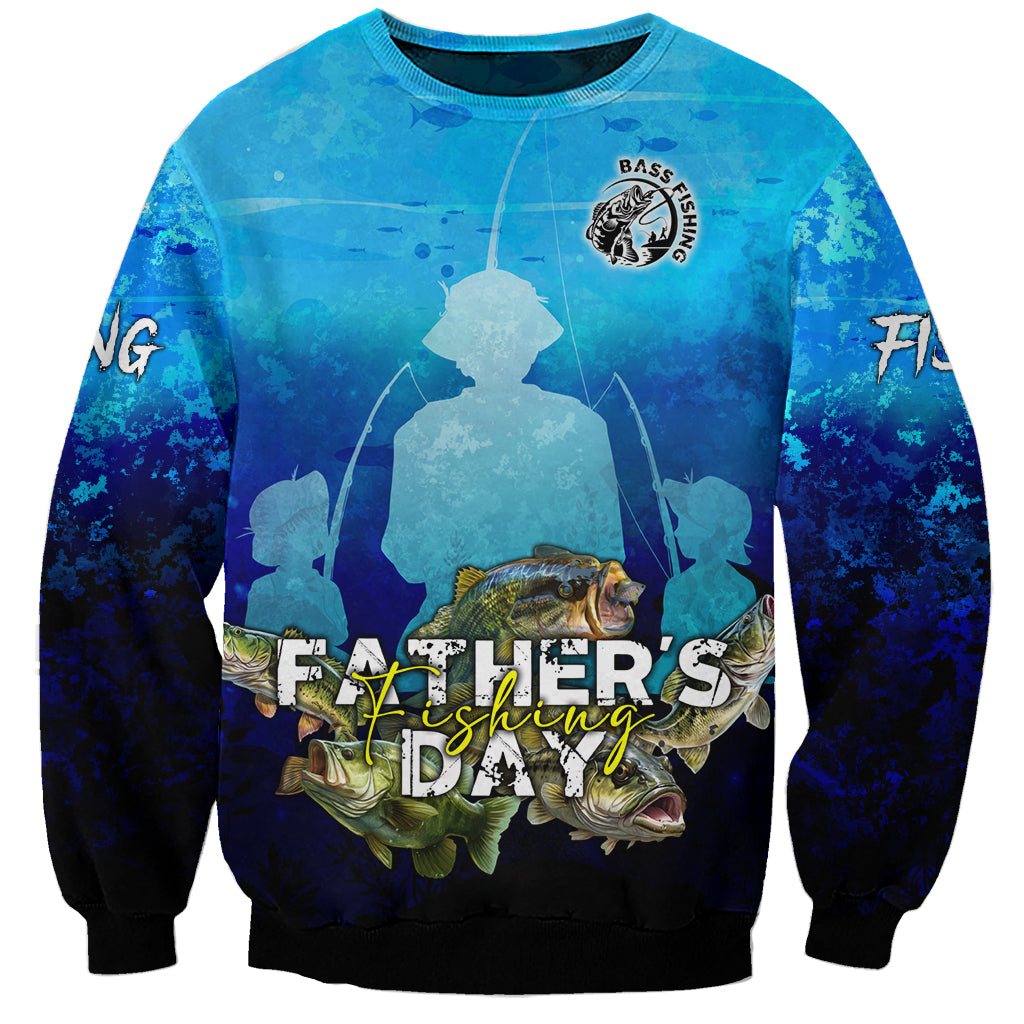 Personalized Father's Day Bass Fishing Sweatshirt Son and Daughter - Wonder Print Shop