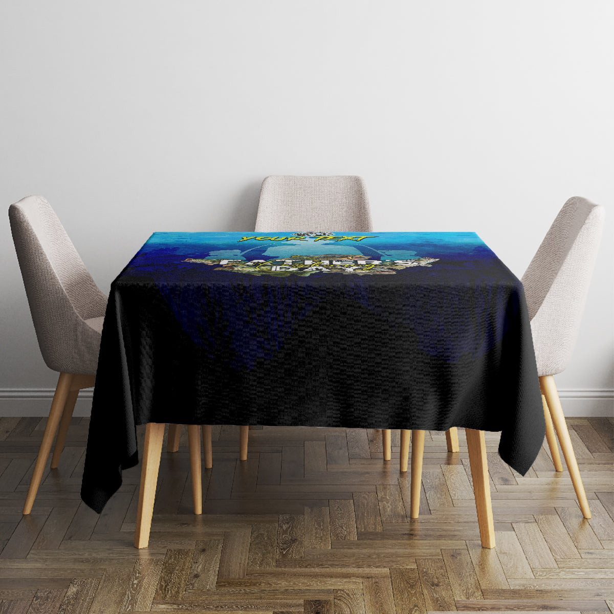Personalized Father's Day Bass Fishing Tablecloth Son and Daughter - Wonder Print Shop