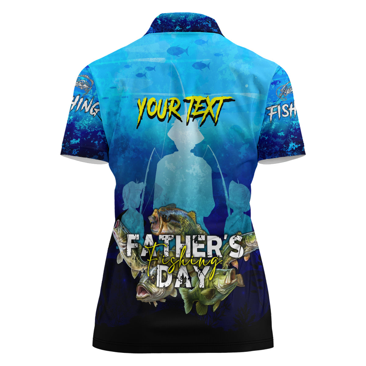 Personalized Father's Day Bass Fishing Women Polo Shirt Son and Daughter - Wonder Print Shop