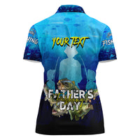 Personalized Father's Day Bass Fishing Women Polo Shirt Son and Daughter - Wonder Print Shop