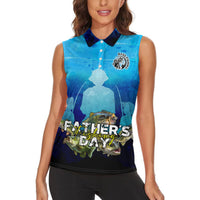 Personalized Father's Day Bass Fishing Women Sleeveless Polo Shirt Son and Daughter - Wonder Print Shop