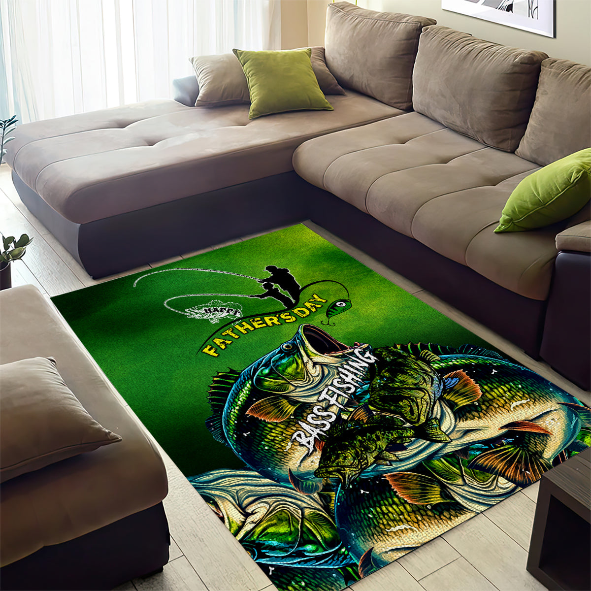 Father's Day Bass Fishing Area Rug Best Dad Ever - Wonder Print Shop