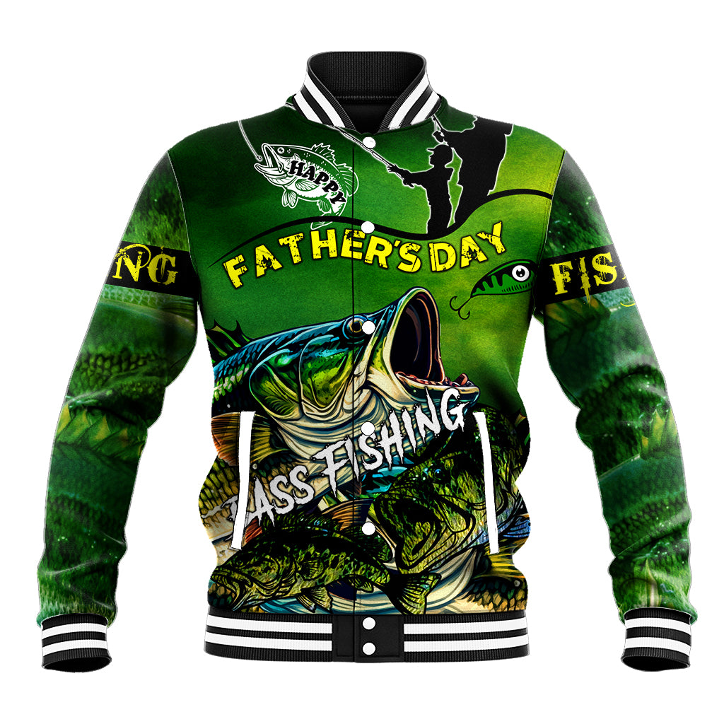 Father's Day Bass Fishing Baseball Jacket Best Dad Ever - Wonder Print Shop