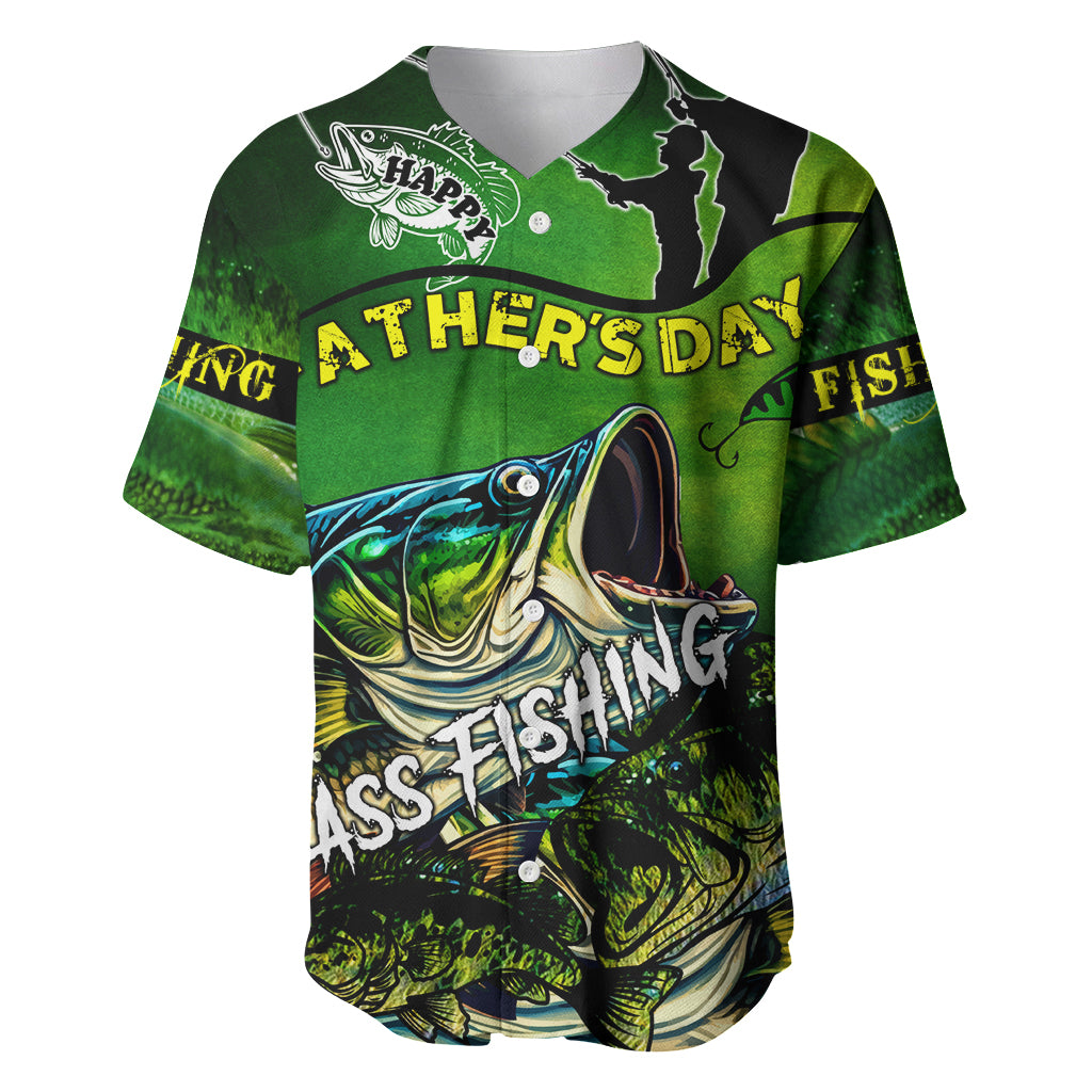Father's Day Bass Fishing Baseball Jersey Best Dad Ever - Wonder Print Shop