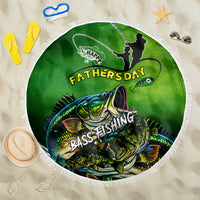 Father's Day Bass Fishing Beach Blanket Best Dad Ever - Wonder Print Shop