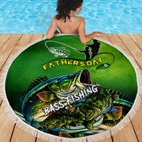 Father's Day Bass Fishing Beach Blanket Best Dad Ever - Wonder Print Shop