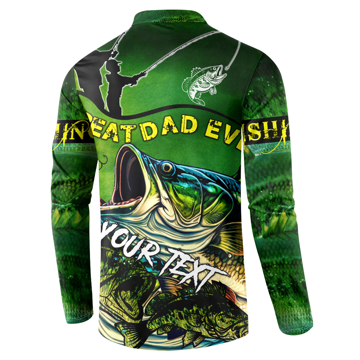 Father's Day Bass Fishing Button Sweatshirt Best Dad Ever - Wonder Print Shop