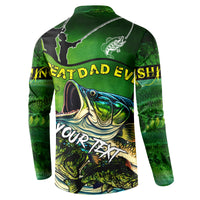 Father's Day Bass Fishing Button Sweatshirt Best Dad Ever - Wonder Print Shop