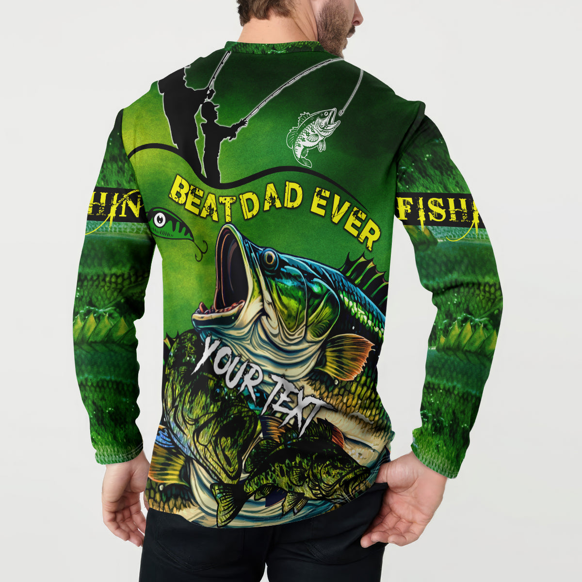Father's Day Bass Fishing Button Sweatshirt Best Dad Ever - Wonder Print Shop