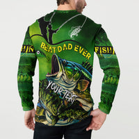 Father's Day Bass Fishing Button Sweatshirt Best Dad Ever - Wonder Print Shop