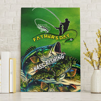 Father's Day Bass Fishing Canvas Wall Art Best Dad Ever - Wonder Print Shop