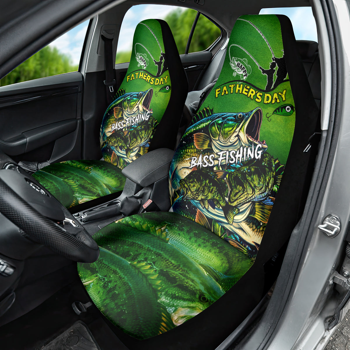 Father's Day Bass Fishing Car Seat Cover Best Dad Ever - Wonder Print Shop