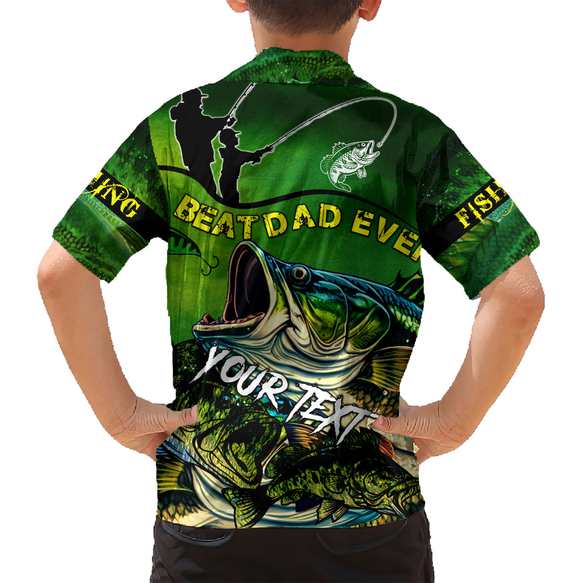Father's Day Bass Fishing Kid Hawaiian Shirt Best Dad Ever - Wonder Print Shop