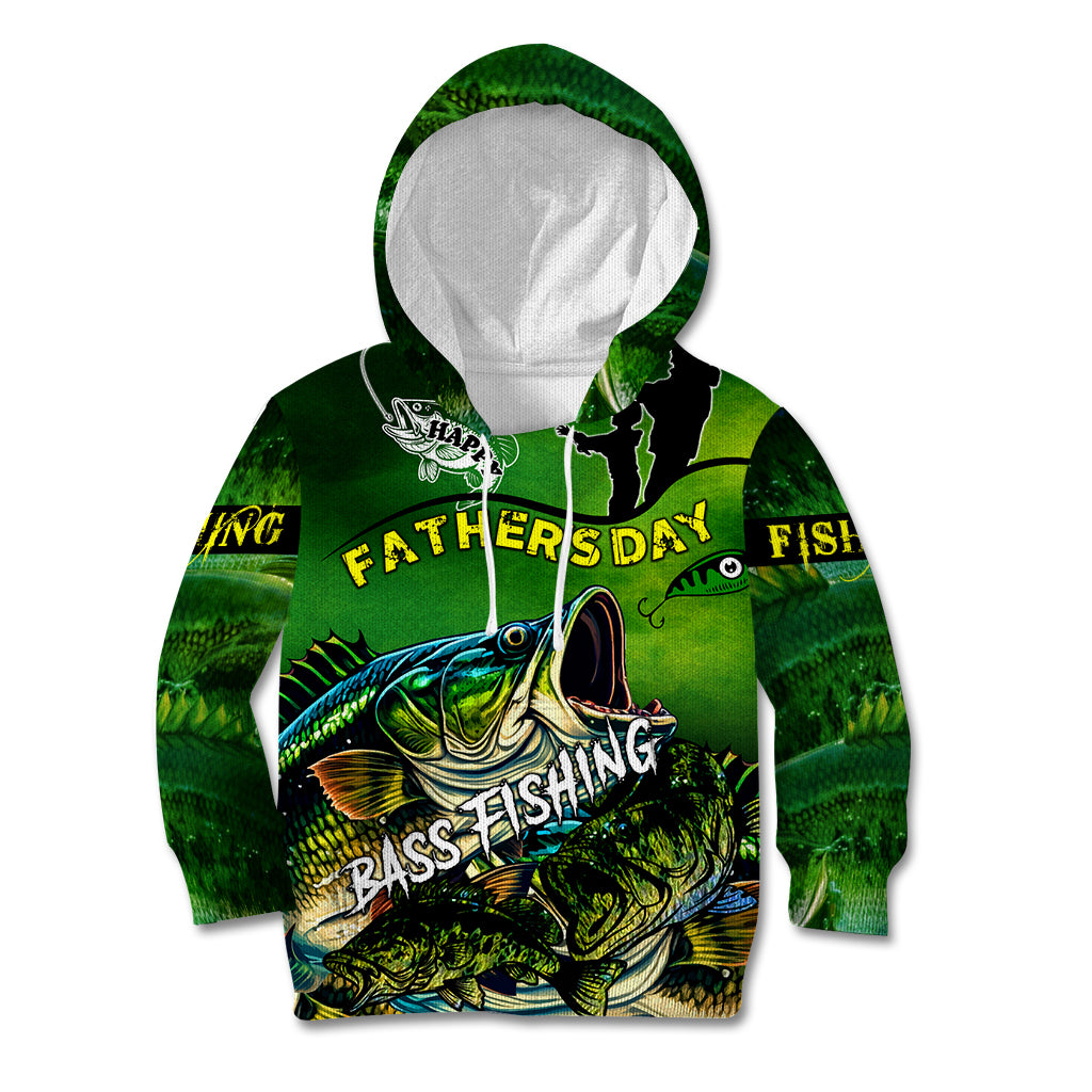 Father's Day Bass Fishing Kid Hoodie Best Dad Ever - Wonder Print Shop