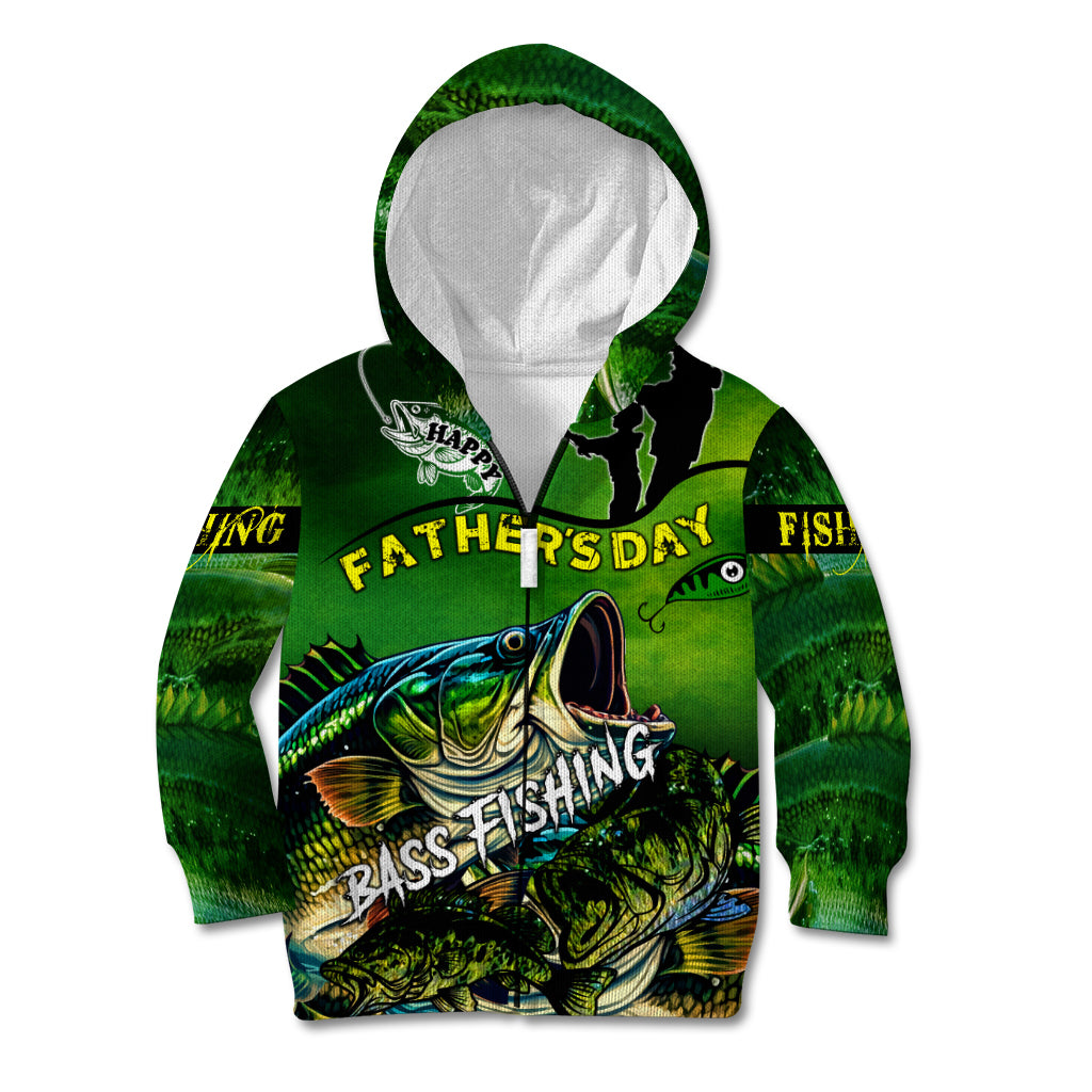 Father's Day Bass Fishing Kid Hoodie Best Dad Ever - Wonder Print Shop