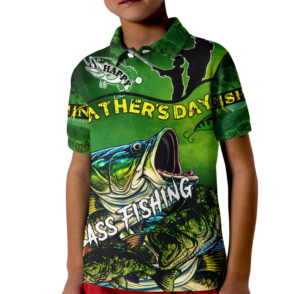 Father's Day Bass Fishing Kid Polo Shirt Best Dad Ever - Wonder Print Shop