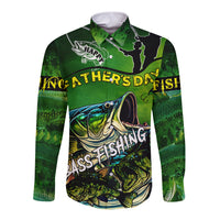 Father's Day Bass Fishing Long Sleeve Button Shirt Best Dad Ever - Wonder Print Shop