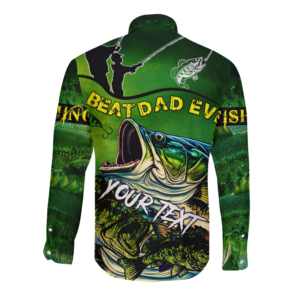 Father's Day Bass Fishing Long Sleeve Button Shirt Best Dad Ever - Wonder Print Shop