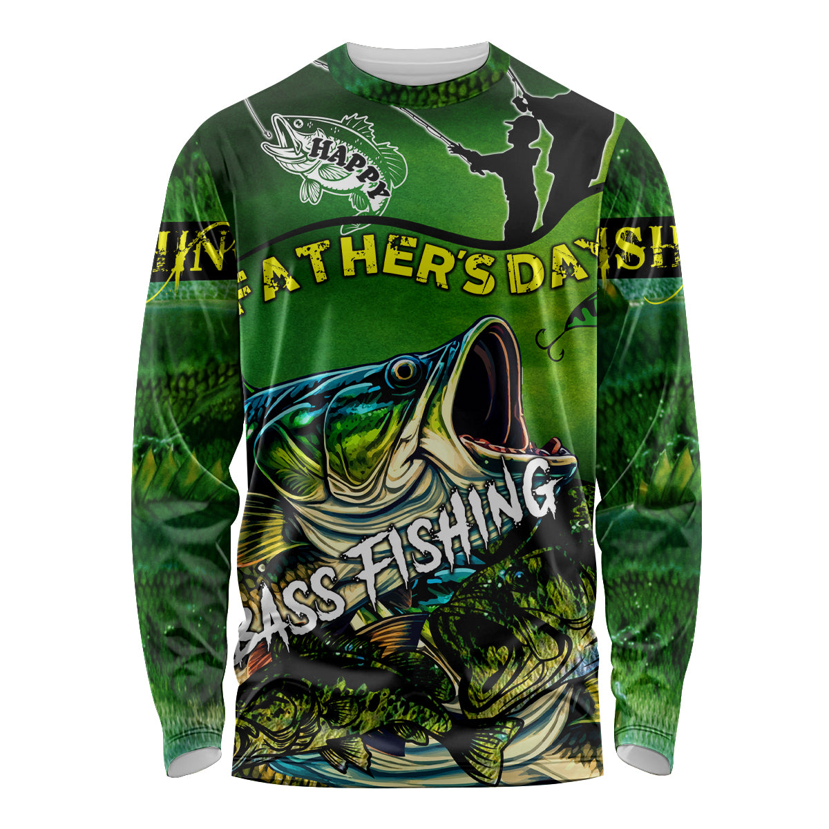 Father's Day Bass Fishing Long Sleeve Shirt Best Dad Ever - Wonder Print Shop