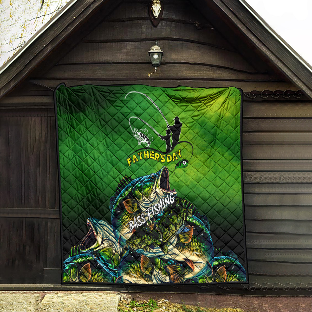 Father's Day Bass Fishing Quilt Best Dad Ever - Wonder Print Shop