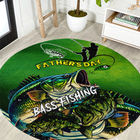 Father's Day Bass Fishing Round Carpet Best Dad Ever