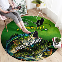 Father's Day Bass Fishing Round Carpet Best Dad Ever