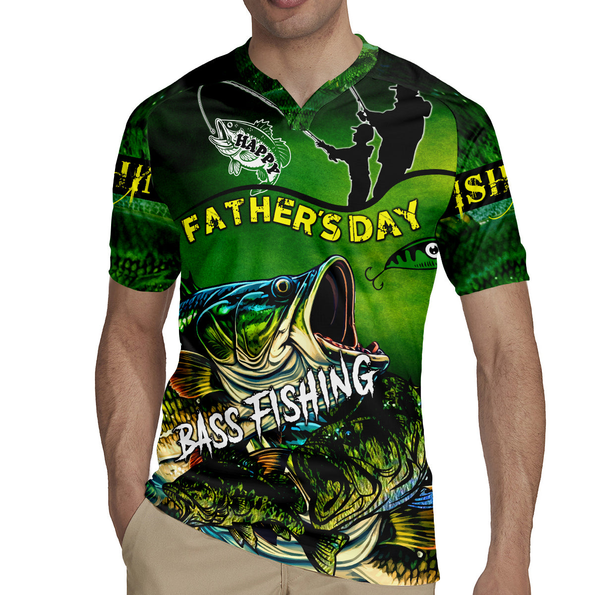 Father's Day Bass Fishing Rugby Jersey Best Dad Ever - Wonder Print Shop