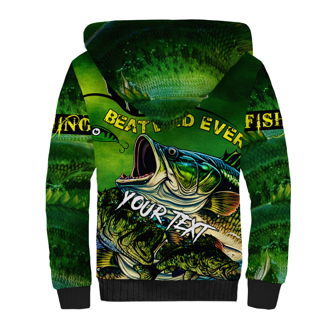 Father's Day Bass Fishing Sherpa Hoodie Best Dad Ever - Wonder Print Shop