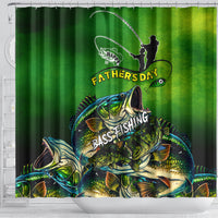 Father's Day Bass Fishing Shower Curtain Best Dad Ever
