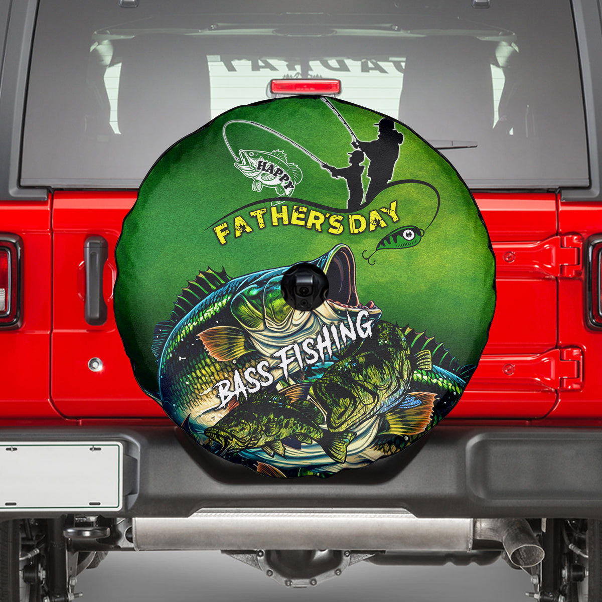 Father's Day Bass Fishing Spare Tire Cover Best Dad Ever - Wonder Print Shop