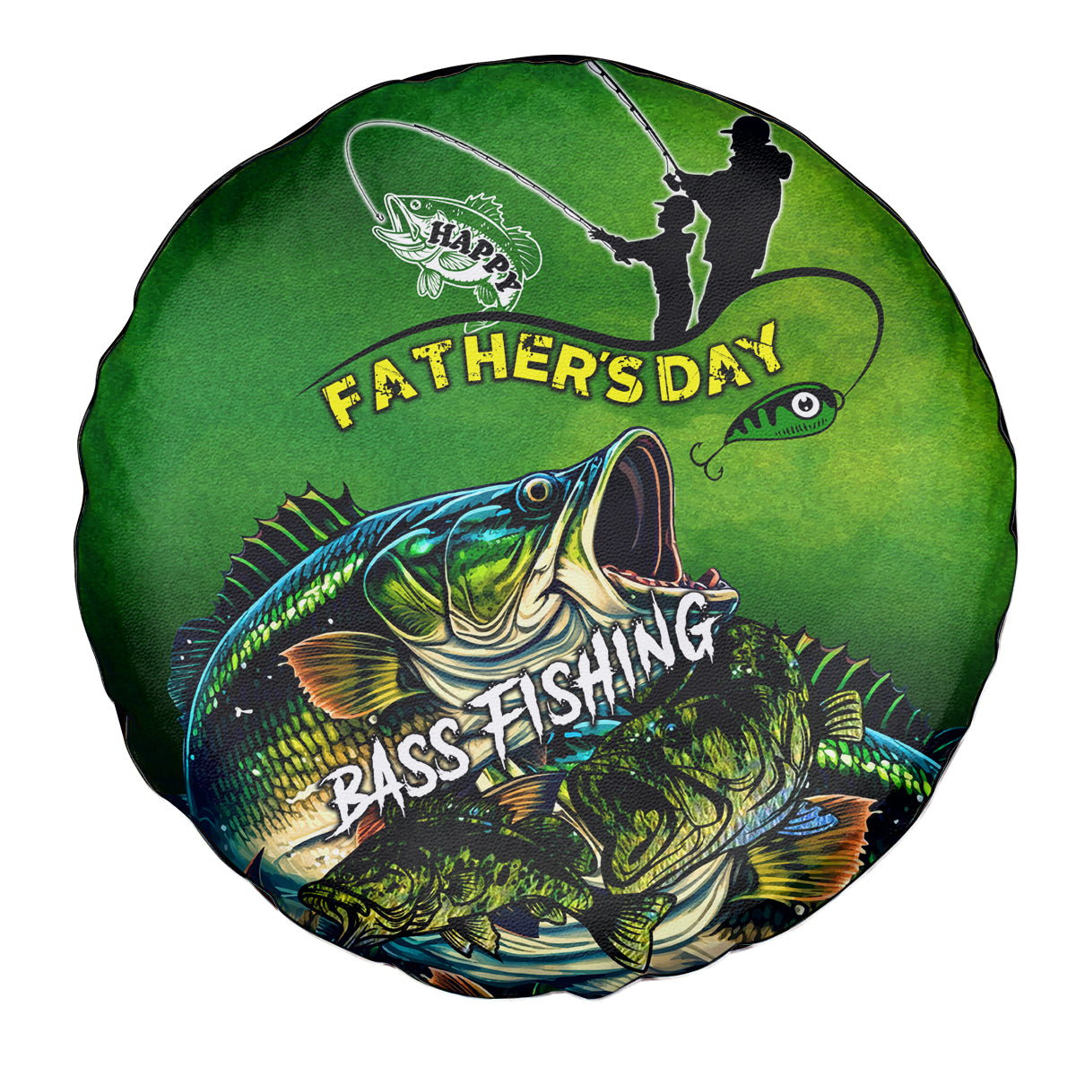 Father's Day Bass Fishing Spare Tire Cover Best Dad Ever - Wonder Print Shop