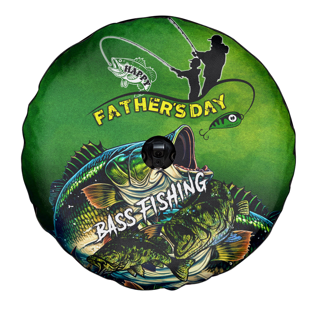 Father's Day Bass Fishing Spare Tire Cover Best Dad Ever - Wonder Print Shop