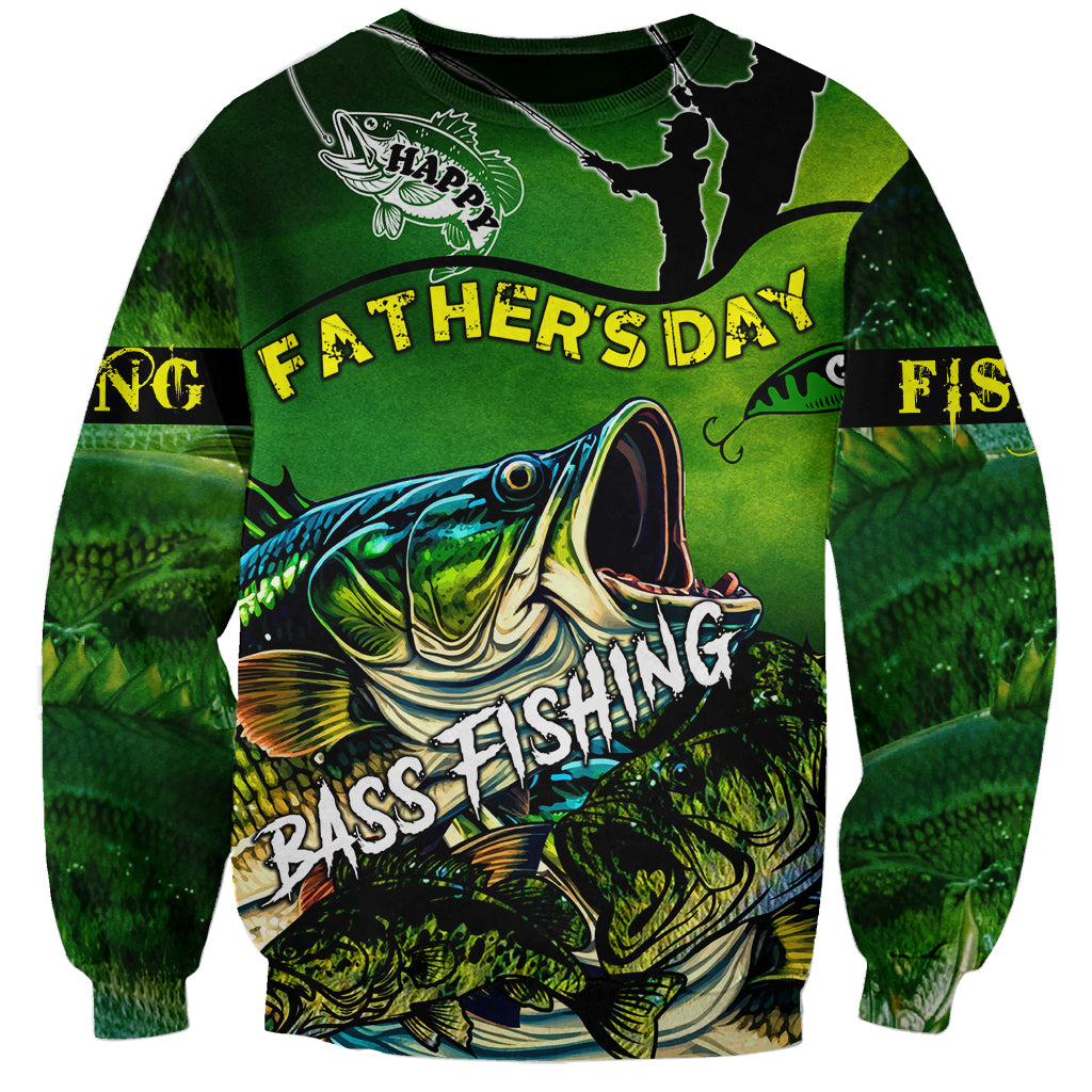Father's Day Bass Fishing Sweatshirt Best Dad Ever - Wonder Print Shop