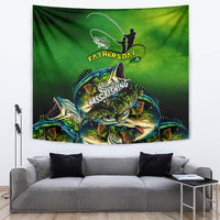 Father's Day Bass Fishing Tapestry Best Dad Ever - Wonder Print Shop