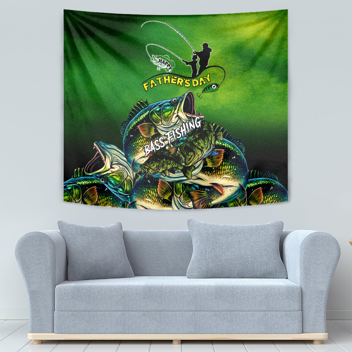 Father's Day Bass Fishing Tapestry Best Dad Ever - Wonder Print Shop