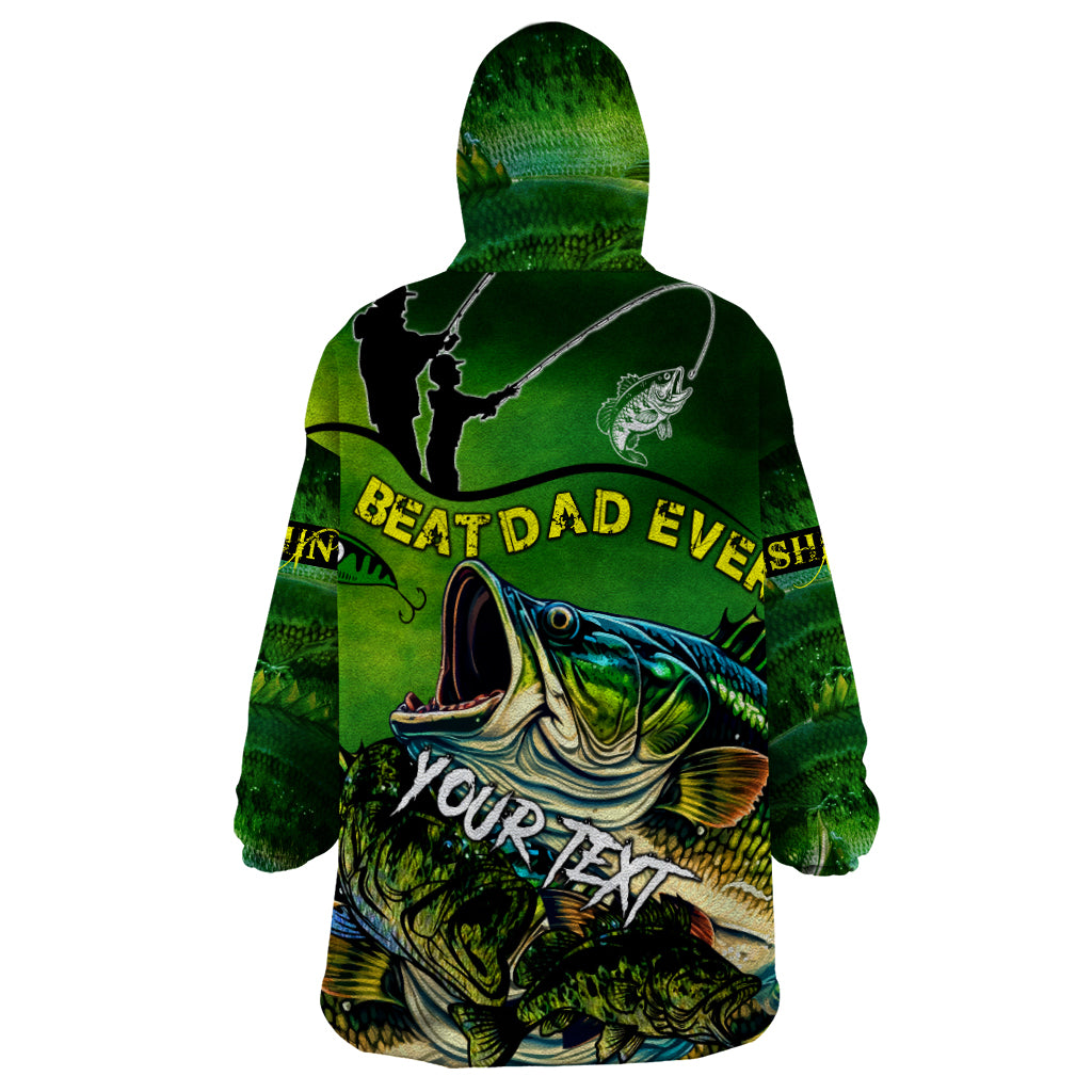 Father's Day Bass Fishing Wearable Blanket Hoodie Best Dad Ever - Wonder Print Shop
