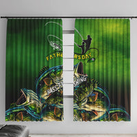 Father's Day Bass Fishing Window Curtain Best Dad Ever - Wonder Print Shop