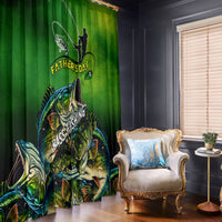 Father's Day Bass Fishing Window Curtain Best Dad Ever - Wonder Print Shop