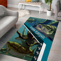 Happy Father's Day Bass Fishing Area Rug Dad and Son - Wonder Print Shop