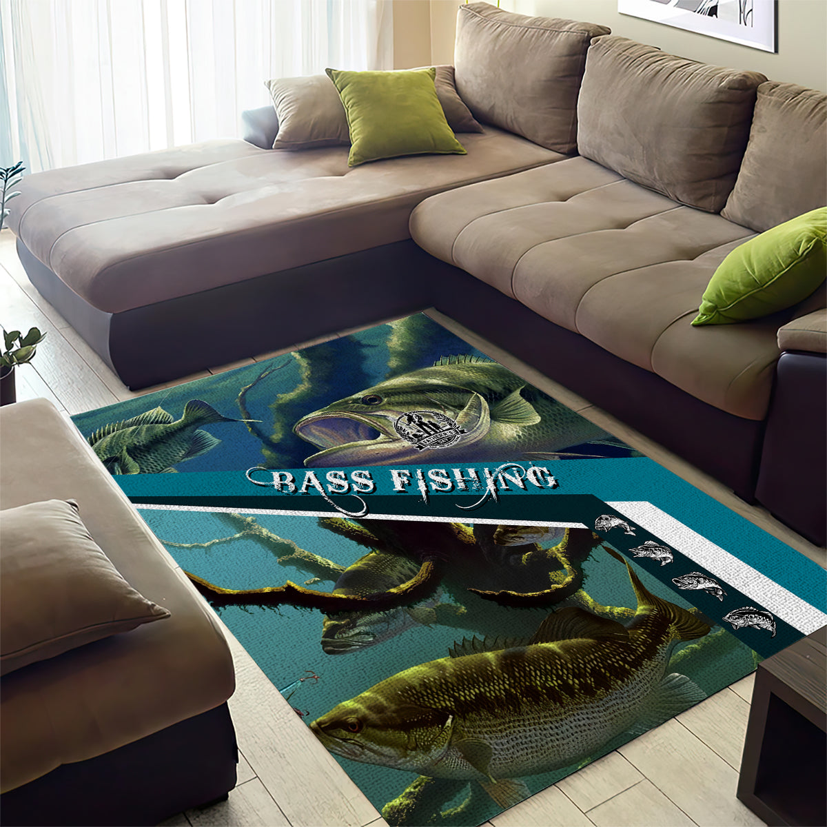 Happy Father's Day Bass Fishing Area Rug Dad and Son - Wonder Print Shop