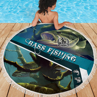 Happy Father's Day Bass Fishing Beach Blanket Dad and Son - Wonder Print Shop