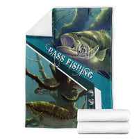 Happy Father's Day Bass Fishing Blanket Dad and Son