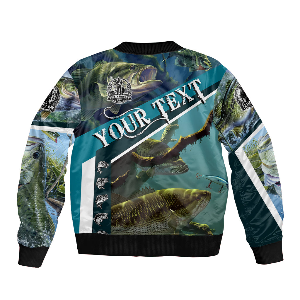 Happy Father's Day Bass Fishing Bomber Jacket Dad and Son - Wonder Print Shop
