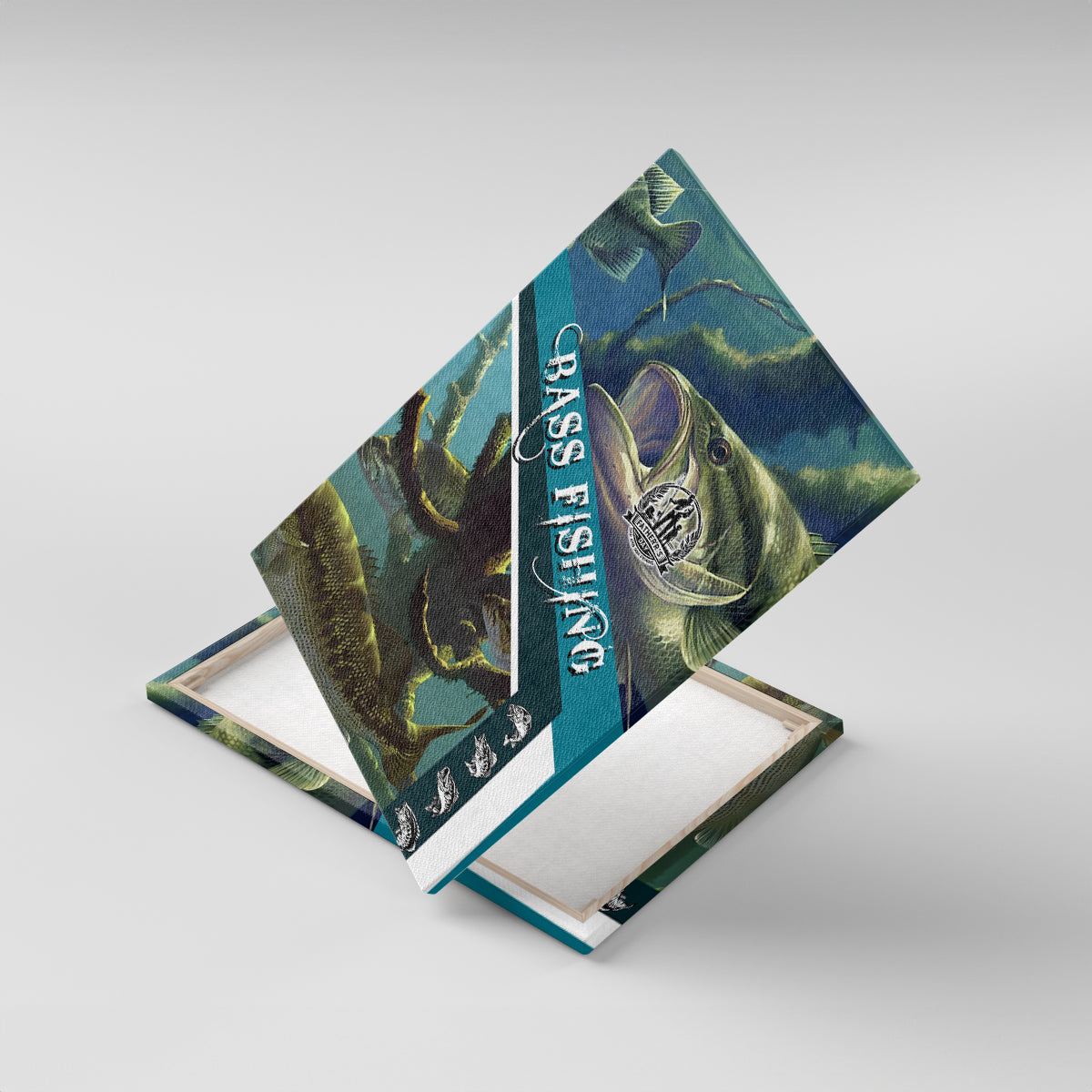 Happy Father's Day Bass Fishing Canvas Wall Art Dad and Son - Wonder Print Shop