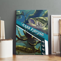 Happy Father's Day Bass Fishing Canvas Wall Art Dad and Son - Wonder Print Shop