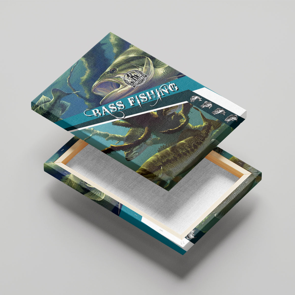 Happy Father's Day Bass Fishing Canvas Wall Art Dad and Son - Wonder Print Shop