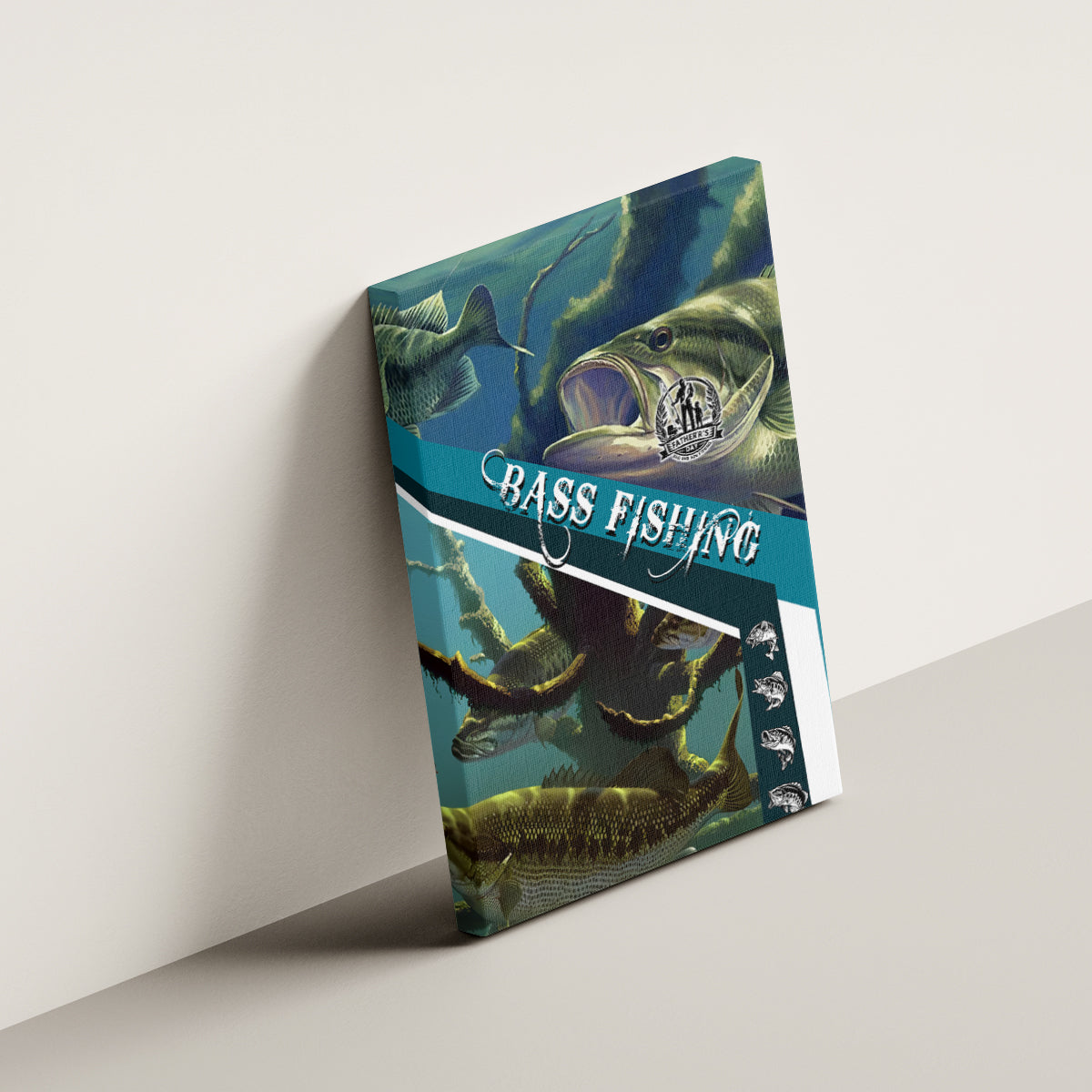 Happy Father's Day Bass Fishing Canvas Wall Art Dad and Son - Wonder Print Shop