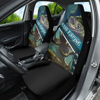 Happy Father's Day Bass Fishing Car Seat Cover Dad and Son - Wonder Print Shop