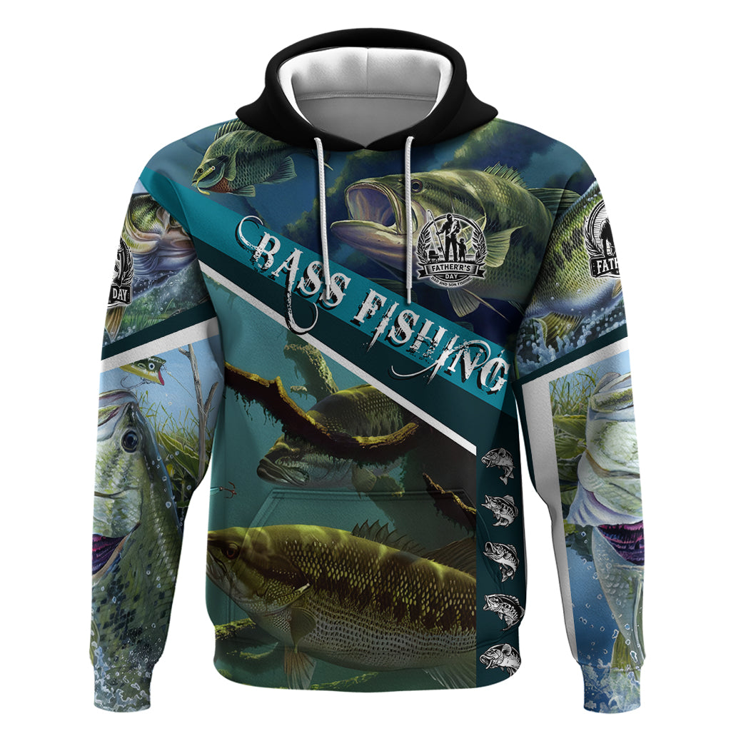 Happy Father's Day Bass Fishing Hoodie Dad and Son - Wonder Print Shop